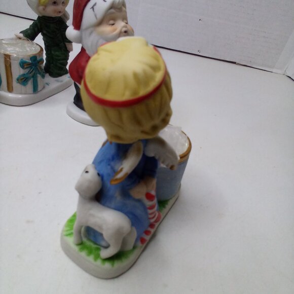 Christmas Luvkins Vintage 1978 Candle Holders Lot of 4 Santa Angel Drummer Boy - Picture 13 of 15